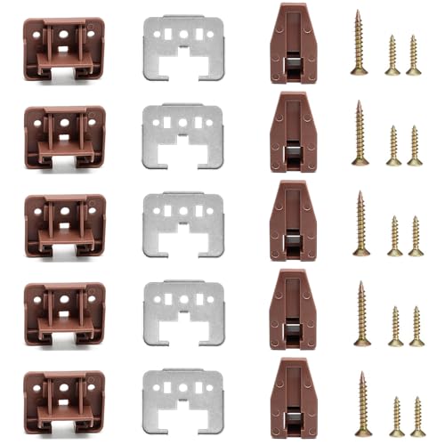 Surf Turtle 5 Sets Center Mount Drawer Track Glides with Metal Backing - style: 5 Pack/Classic With Metal Brackets