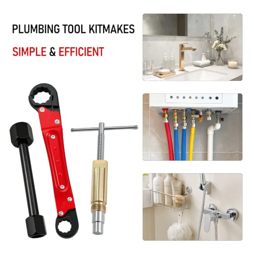 Angle Stop Wrench Kit, 1/2" Compression Sleeve Puller, Pro Plumber Wrench