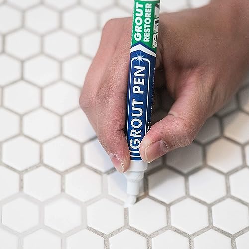 Grout Pen White Tile Grout Paint Marker - Narrow 5mm Tip (7mL) - 3 Pack - style: White