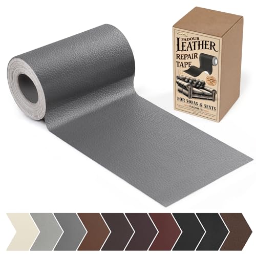 Leather Repair Patch, Leather Repair Tape for Furniture Dark Gray - color: Dark Gray, size: Litchi Grain 4 x 63 In