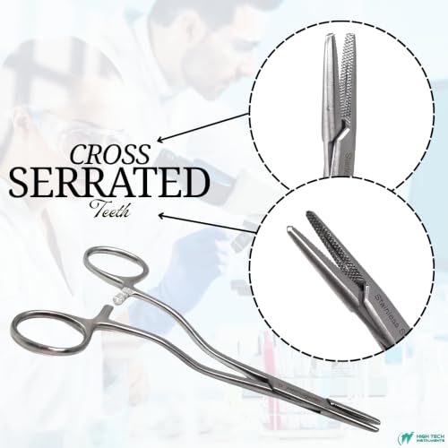 Mayo Hegar Needle Holder Driver with Cross Serrated Jaws Made of Stainless Steel Comes in Multi Position Locking Mechanism Clamping Pliers (5.5" Offset) - size: 5.5" Offset