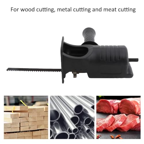 Electric Drill Modified,Reciprocating Saw Attachment Kit Modified Jig Saw for Cordless Drill Modified Jig Saw with 3 Blades for Metal & Wood Cutting