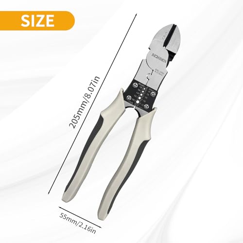 BOOSDEN Diagonal Cutter Pliers 8 inch Compound Side Cutting Plier - size: Multi-function Diagonal Cutting Pliers