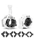 MAXRICH Ultra-Thin 1-Inch Barbell Clamps, Quick Release Weight Clips for 23–30mm Bars, Secure Barbell Collars for Home Gym - color: White