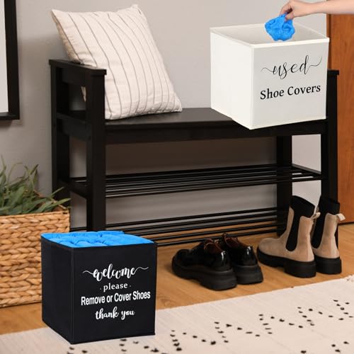 200 Pcs Disposable Shoe Covers with 2 Dispenser Boxes, Blue - color: Blue