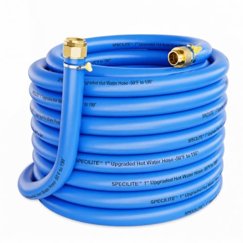 SPECILITE Hot/Cold Rubber Garden Water Hose 50 ft x 1", -50℉ to 190℉, Blue - color: 1'' Blue, size: 50 FT