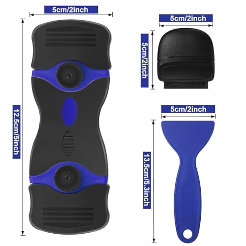 Tallew 9 Pcs Plastic Scraper Set Paint Tool Non Scratch Putty, Dark Blue - color: Dark Blue