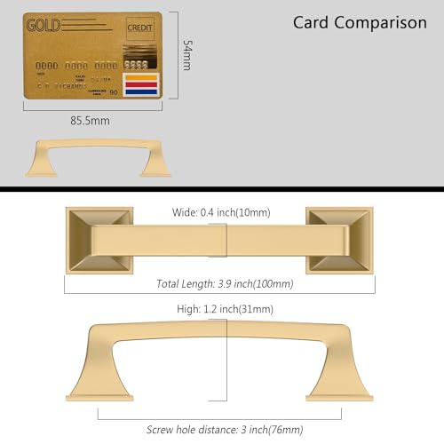 Amerdeco 10 Pack Champagne Bronze Cabinet Pulls 3 Inch(76mm) Hole Center Cabinet Hardware Kitchen Cabinet Handles for Bathroom Drawer Pulls Dresser Pulls ZH0002 - color: Champagne Bronze, size: 3"/76mm Hole Center