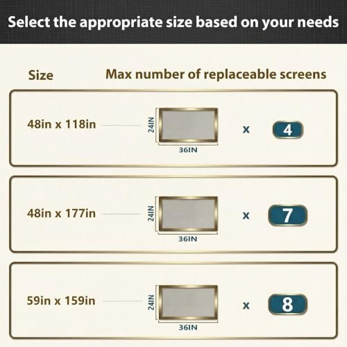 Window Screen & Screen Door Repair Kit (48"x118") - Fiberglass Mesh Replacement with 10M Spline, Rolling Tool, Clips, Cutter & Measuring Tape, Gray