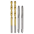 uxcell Metric Tap & Drill Bit Set, 2pcs M5 x 0.8 Straight Flute Thread Taps and 2pcs 4.2mm Twist Drill Bits Titanium Coated, HSS6542 Screw Tapping Threading Tools - size: M5 x 0.8 + 4.2mm