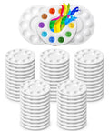 Mr. Pen- Bulk Round Paint Tray Palettes, 60 Pack, White Plastic Palettes - size: 60 Pack