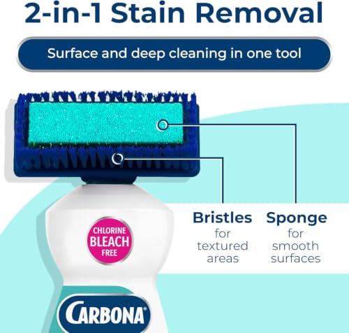 Carbona Oxy Powered Outdoor Cleaner with Built-In Brush (22 Fl Oz), Spot Cleaner for Outdoor Furniture, Rugs & Decks, 2-in-1 Sponge & Bristle Brush (Pack of 3) - size: 22 Fl Oz (Pack of 3)