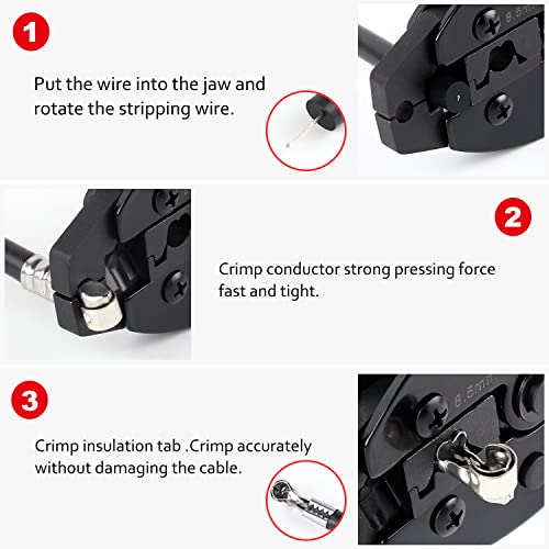 Delgada Spark Plug Wire Crimper Pliers, Ratchet Spark Plug Crimping Tool, for Crimping and Stripping Ignition Wire, Diameter 8.0-8.5mm, DL-2048