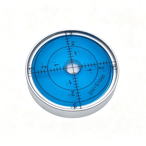 Aluminum alloy high-precision universal horizontal level instrument bubble level tool circle 2.4 inches 60mm (Silver Blue (Night Light)) - color: Silver Blue (Night Light)