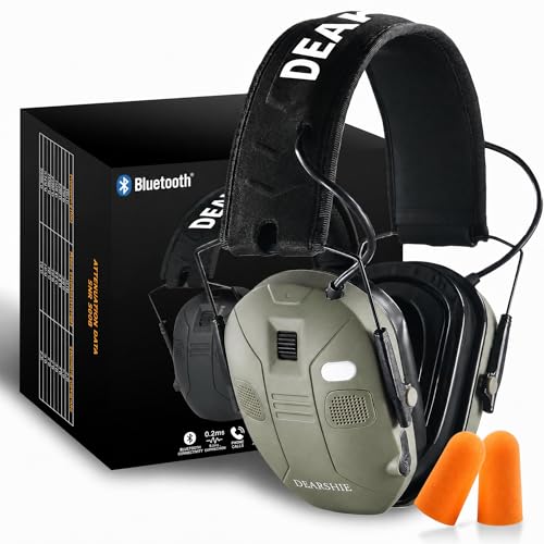 Bluetooth Shooting Ear Protection, 2-in-1 Gel Earmuffs for Glasses - color: Green