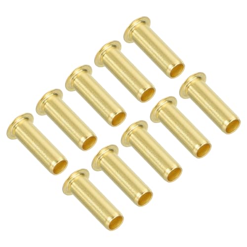 PATIKIL Brass Compression Insert for 1/4" Tube OD, 10 Pack Insert Tube Support Compression Fitting Assortment Kit for Water Oil Air Pipe - size: 0.25 Inch