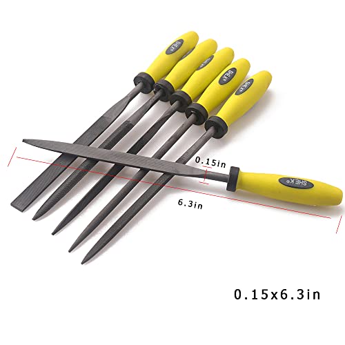 Needle File Set (6 PIECE Set) 4x160mm - color: Carbon Steel, size: 4x160mm