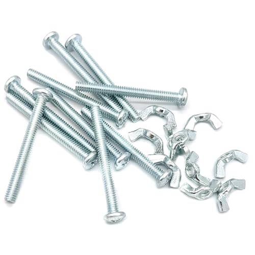 20Pack 1/4"-20 x2-1/2 Screw Bolts and Wing Nut Kit 10pcs Machine Screws with Round Head Phillips 10pcs Butterfly Hand Twist Tighten Nut Zinc Plated Hardware Fitting Fastenings Assortment Kit - size: Silver 20 Pack 1/4"-20 x2-1/2"