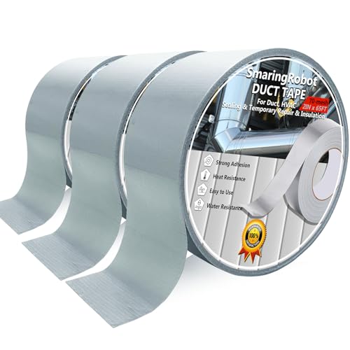 3pcs Duct Tape Heavy Duty for Ductwork Repair - 65 FT*2 Inch*190μm, 70Mesh - size: 3 Rolls, 2" x 21 Yds