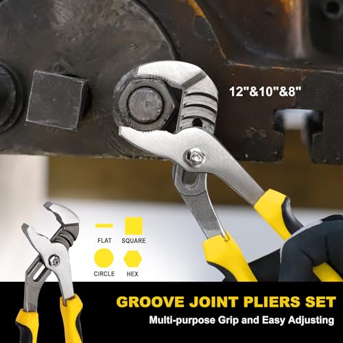 TOPLINE 8-Piece Pliers and Wrench Set with Rolling Pouch