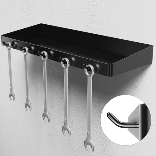 SUNTECH Garage Paper Towel Holder with 2 Shelves, Wall-Mount (Black) - color: Black, size: 12.8-inch(2 Pack)