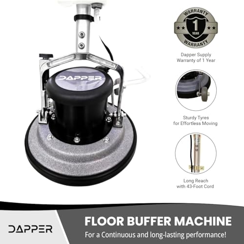 13" Heavy-duty Multi-Functional Floor Buffer Polisher Machine - Clean, Buff, Scrubb and Polish with Ease! Ideal for Carpets Too! Includes Optional Solution Tank, 2 Brushes and 3 Scouring Pads - size: 13" Non-Weighted