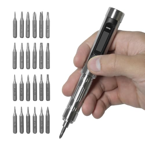 MINIWARE Precision Screwdriver Set ES15S, Mini Electric Screwdriver with 24 Magnetic Bits, 5 Gears Torque, Cordless, Rechargeable DIY Repair Tool Set for Small Appliances Phones/Camera/Laptop etc.