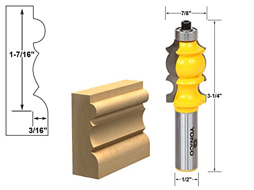 YONICO Architectural Molding Router Bits 1-7/16-Inch 1/2-Inch Shank 16138 - style: 16138 - 7/8" CL - 3/16" CD - 1/2" Shank