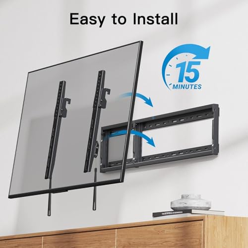 Pipishell Tilt TV Wall Mount Bracket Low Profile for Most 37-90 Inch LED LCD OLED Plasma Flat Curved TVs, Large Tilting Mount Fits 16"-24" Wood Studs Max VESA 600x400mm Holds up to 132lbs - size: 37"-90" Tilt TV Wall Mount