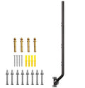 53" Heavy Duty Adjustable Antenna Wall Mount – Iron Spray Paint J-Pole Solid Mast Bracket for Starlink (Adapter Required), TV Antennas, Weather Stations – 1.38" OD Pivot Base (Black) - color: 53‘’ Long Wall Mount Black