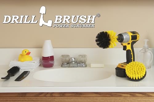 Bathroom Cleaning Brushes - Tile Cleaning Brush - Bathroom Power Scrubber - color: Yellow