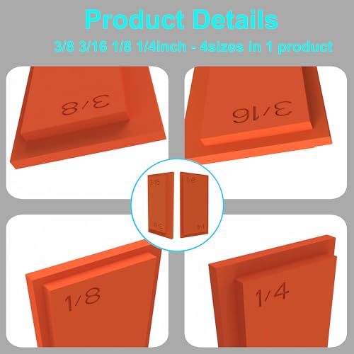 4-in-1 Trim Reveal Tool - 1/8", 3/16", 1/4", 3/8" - Precision Trim Gauges - Non-Damaging Hard Plastic Door Reveal Marking Tools for Accurate Jamb Marking - Wood Reveal Spacing Tool (Orange) - size: 4in1 orange