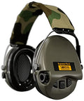 Sordin Supreme PRO X SOR75302-X-G-S - Active Adjustable Ear Muffs - Hearing Protection - Gel Seals - Camo Canvas Headband and Green Cups