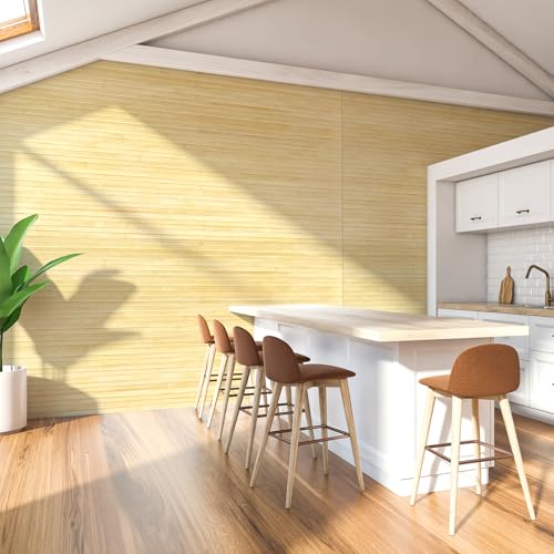 Art3d 48 x 96 in Pole Wrap Natural Bamboo Wall Panel, 1-Pack, Raw - color: Raw, size: 1-48 inches x 96 inches