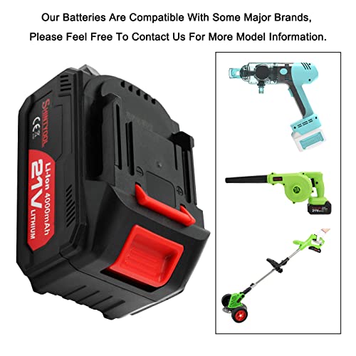 21v Lithium Battery - 4.0 Ah Battery with Charger Adapter Led Indicator Compatible with Leaf Blower - size: 4.0 AH