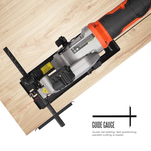 Yunirvana 4Amp 3500RPM Mini Circular Saw with Laser Guide, Vacuum Adapter, Blade Wrench and Rip Guide, Max. Cutting Depth1-5/8"(90°), 1-1/10"(45°）Compact Saw with 2 pcs 4-1/2" 24T TCT Blades - style: 4A Circular Saw