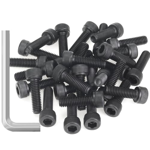 35 Pieces M6 x 20mm Socket Head Cap Screws, Thread Pitch 1.0mm, Sutemribor M6 Black Screws, 12.9 Grade Alloy Steel, Black Oxide Finish, Fully Threaded - size: M6 x 20mm, style: Socket Head