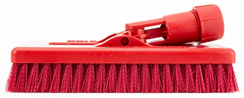 SPARTA 3638831EC05 Polyester Rectangle Scrub Brush, Floor Brush, Cleaning Brush With Swivel Head For Cleaning, 8 Inches, Red - color: Red