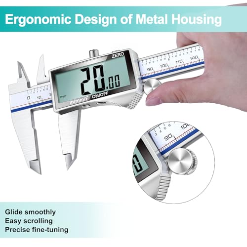 Kynup Digital Caliper Measuring Tool, Dial Caliper with Large LCD Screen - color: Grey, size: 150mm
