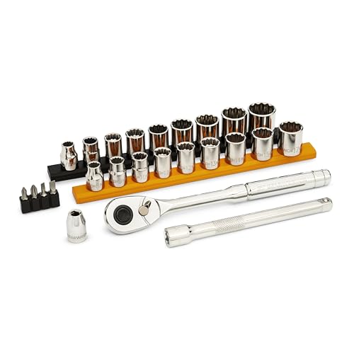GEARWRENCH 25 Piece 3/8" Dr 72T SAE/Metric Mechanics Tool Set | GWXSCBMTS38 - size: 25 Piece, style: SAE/Metric