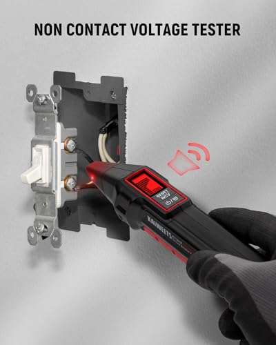 KAIWEETS Circuit Breaker Finder with LCD Display, GFCI Outlet Tester, Electrical Circuit Tracer Tool with NCV Test & Flashlight, Includes Carrying Case and Adapters- KT301P