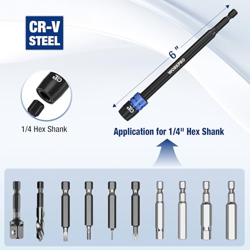 WORKPRO Drill Bit Extension, 6" Drill Screwdriver Bit Holder - style: 6"