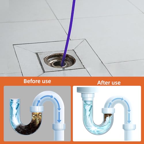 100FT Sewer Jetter Kit for Pressure Washer, 5800PSI Drain Cleaner Hose - color: Purple-100FT hose