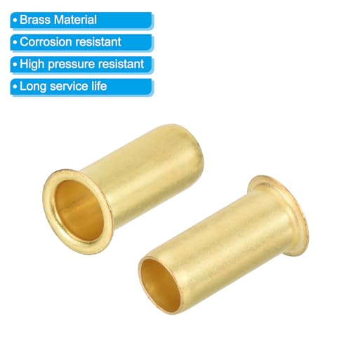 PATIKIL Brass Compression Insert for 5/16" Tube OD, 10 Pack Insert Tube Support Compression Fitting Assortment Kit for Water Oil Air Pipe - size: 5/16"