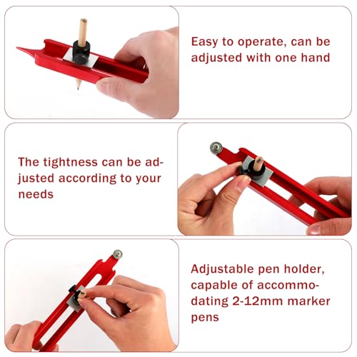 Precise Contour Scribe Tool Woodworking Profile Scribing Tool Ruler with Adjustable Pencil Holder Upgrade Contour Measuring Tool Measuring Scriber Tools Aluminum Alloy Contour Gauge Tool