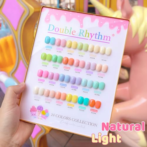 Double Rhythm 28Pcs 0.5Oz Gel Nail Polish Set Same Color Same Bottle Gel Polish Kit Nail Art Manicure Salon DIY at Home for Women (Pastel Candy Collection-T24-5) - color: Pastel Candy