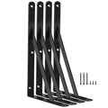 4 Pack L12 x H 8" Black Heavy Duty Shelf Brackets with Screws Metal Shelf Brackets Shelf Support Angle Brackets for Shelves L Brackets Heavy Duty Floating Shelf - size: 12''x8'', style: 4 Pack-Black