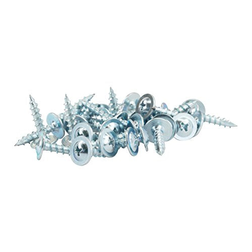 Rok Hardware 100 Pack #8 x 7/8" Deep Coarse Thread Phillips Truss Head Wood Drawer Front Adjustment Screws Zinc MDF