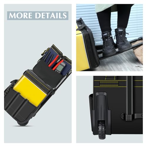 21"Rolling Tool Bag with Wheels,1680D Waterproof Rolling Tool Tote Bag