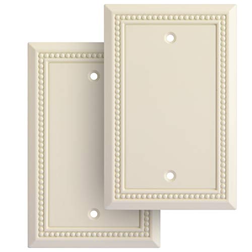 Henne Bery Sunken Pearls Heavy Duty Switch Plate/Wall Plate/Outlet Cover (Single Blank 2PK, Light Almond - color: Light Almond, size: Single Blank 2PK